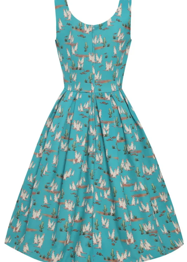Dolly & Dotty Amanda Meerkat 50's Swing Dress Turquoise