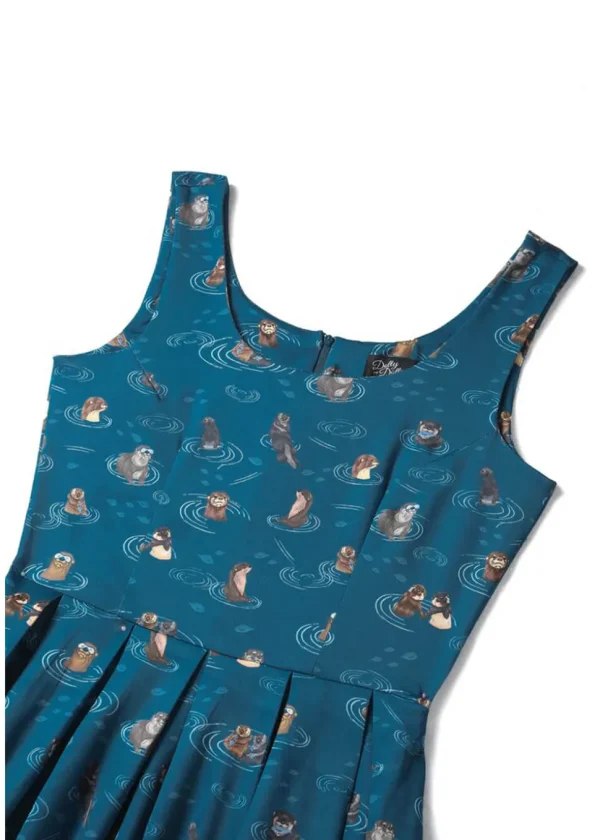 Dolly & Dotty Amanda Otter Family 50's Swing Dress in Blue