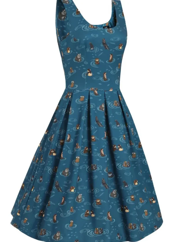 Dolly & Dotty Amanda Otter Family 50's Swing Dress in Blue