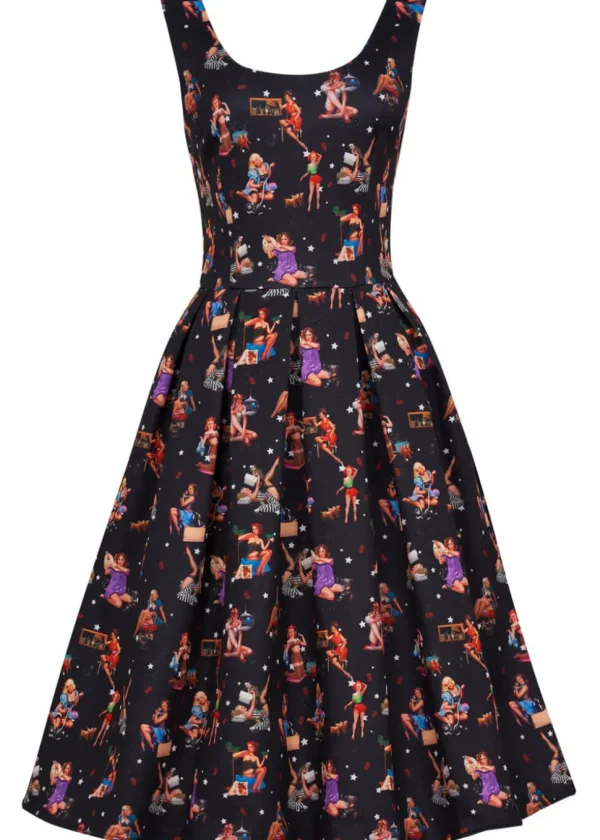 Dolly & Dotty Amanda Pin-Ups Girls 50's Swing Dress Black
