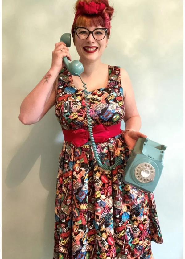 Dolly & Dotty Amanda Pop Art 50's Swing Dress Multi
