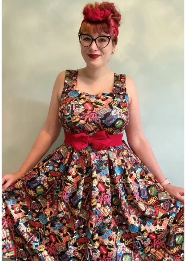 Dolly & Dotty Amanda Pop Art 50's Swing Dress Multi