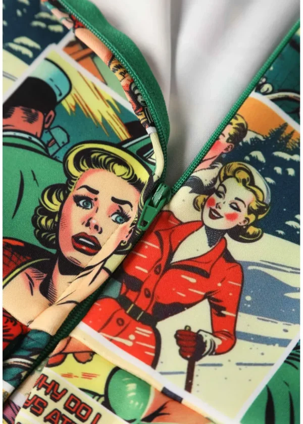 Dolly & Dotty Amanda Vintage Comic 50's Swing Dress Multi