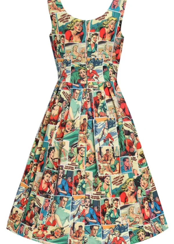 Dolly & Dotty Amanda Vintage Comic 50's Swing Dress Multi
