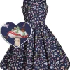 Dolly & Dotty Amanda Wonderland 50's Swing Dress Navy