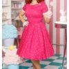 Dolly & Dotty Darlene Polkadot 50's Swing Dress Hot Pink
