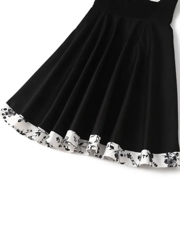 Dolly & Dotty Darlene Rose 50's Swing Dress Black White
