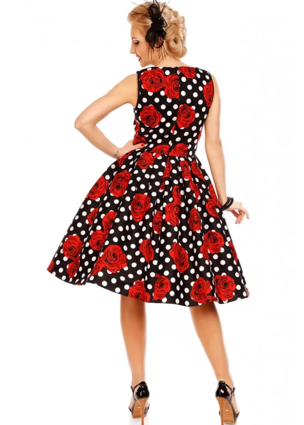 Dolly & Dotty Elizabeth Roses and Polkadots 50's Swing Dress