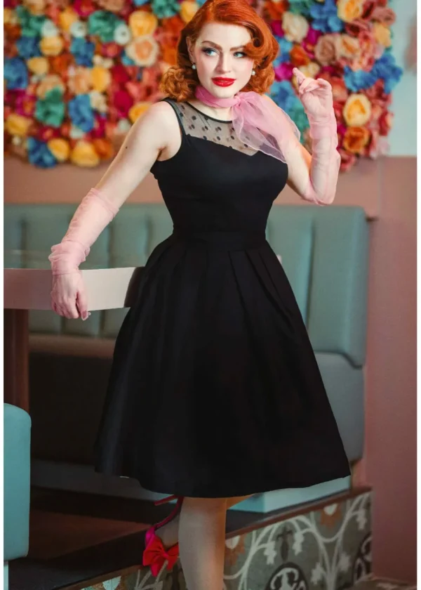 Dolly & Dotty Elizabeth 50's Swing Dress Black