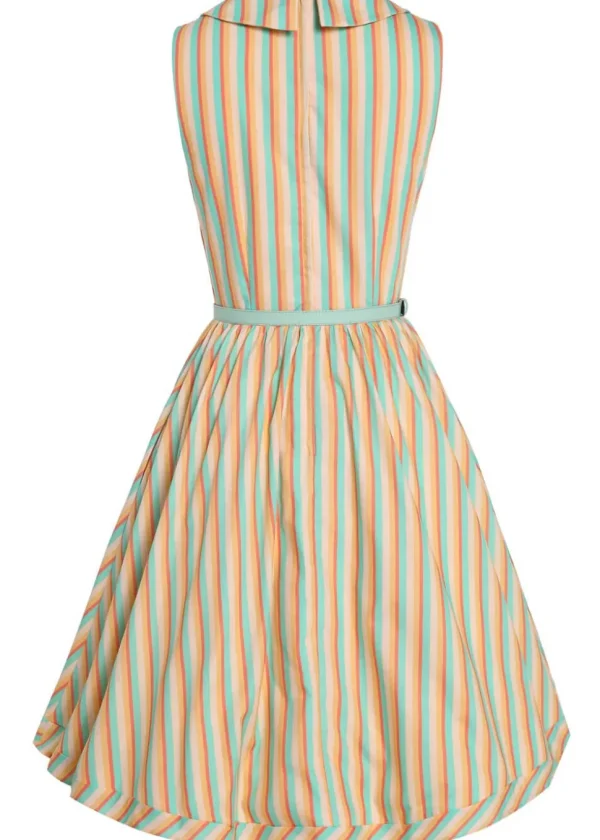 Dolly & Dotty Maverick Striped 50's Swing Dress Yellow