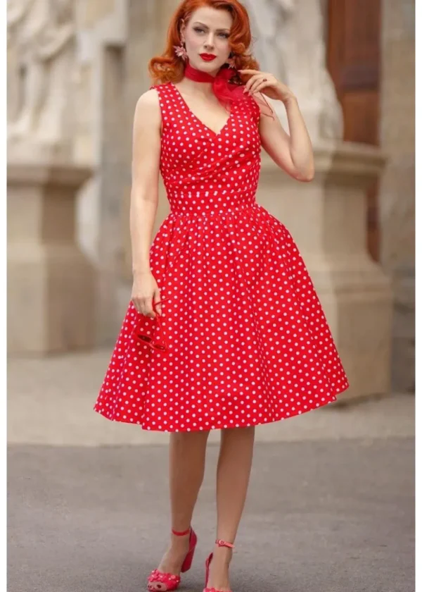 Dolly & Dotty May Polkadot 50's Swing Dress Red