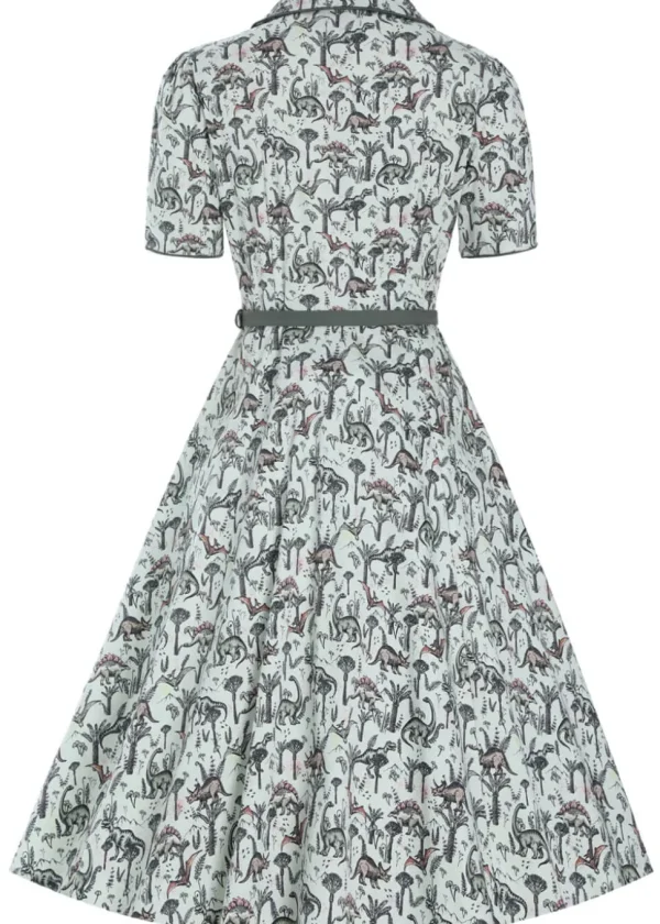 Dolly & Dotty Penelope Dinosaur Forest 50's Swing Dress Green