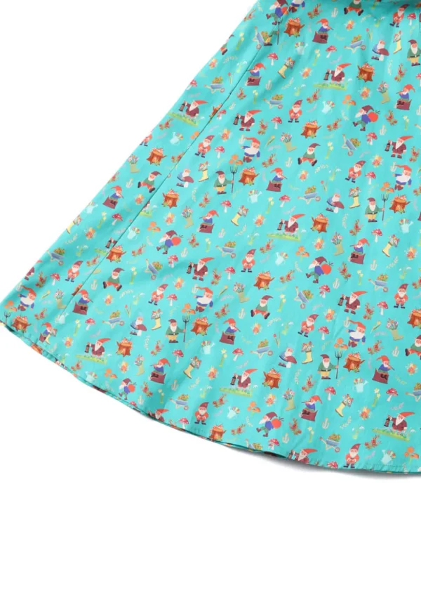 Dolly & Dotty Penelope Garden Gnome 50's Swing Dress Light Green