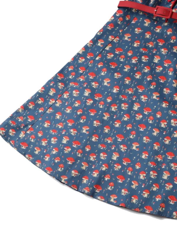 Dolly & Dotty Penelope Mushroom 50's Swing Dress Blue