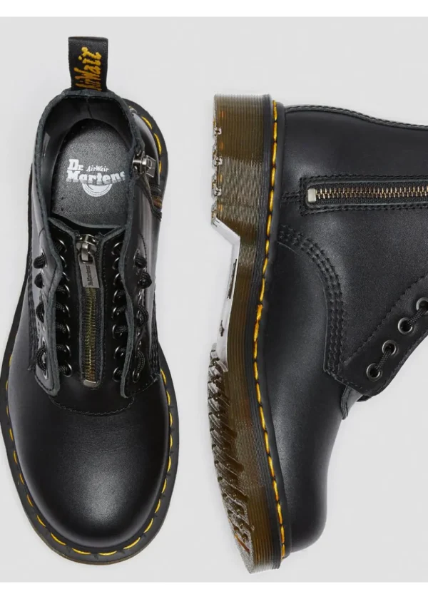Dr. Martens 1460 Pascal Front Zip Nappa Boots Black