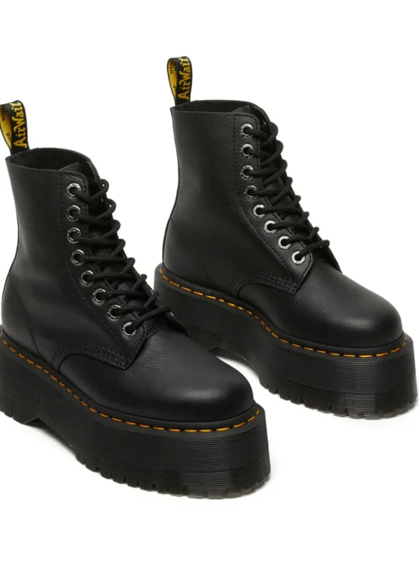 Dr. Martens 1460 Pascal Max Pisa Soft Leather Platform Boots Black