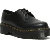 Dr. Martens 1461 Quad Polished Smooth Leather Platform Shoes Black