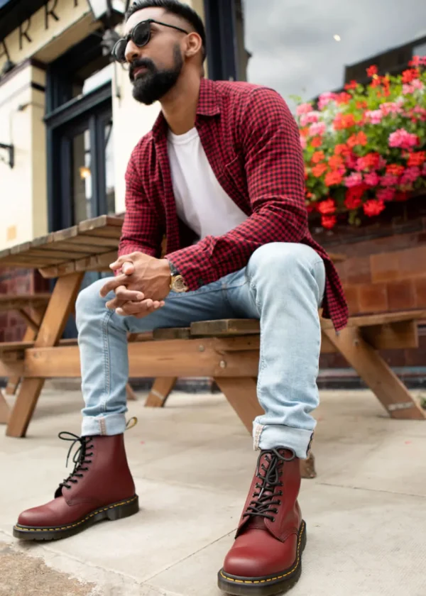 Dr. Martens 1460 Smooth Leather Boots Cherry Red