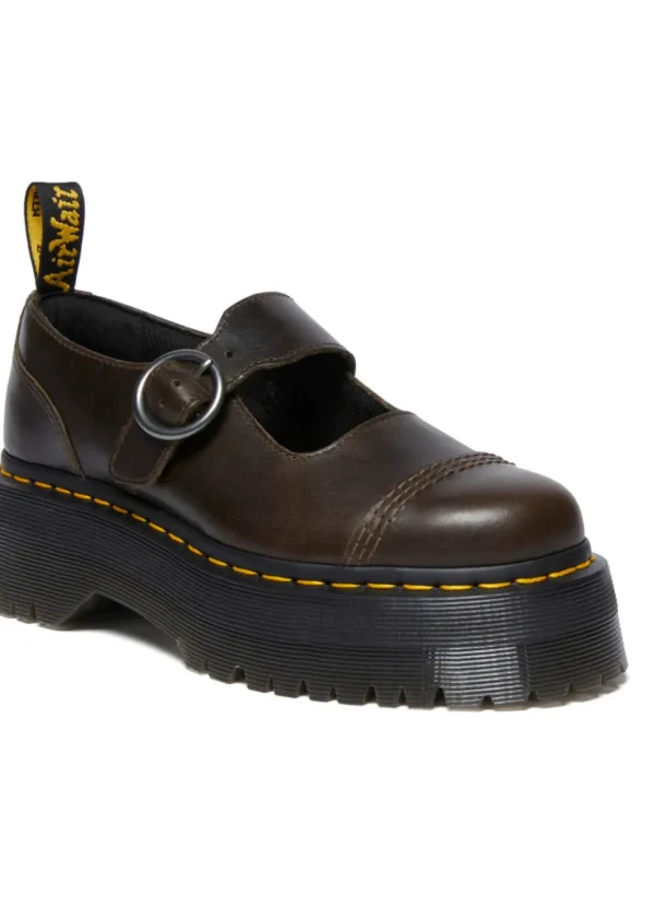 Dr. Martens Addina Orleans Leather Platform Shoes Dark Brown