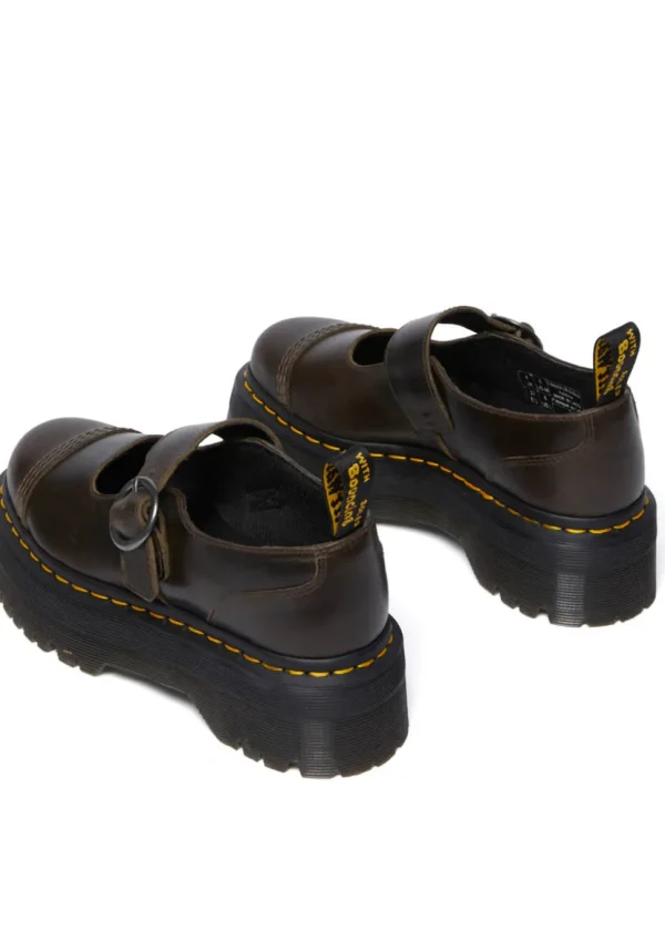 Dr. Martens Addina Orleans Leather Platform Shoes Dark Brown