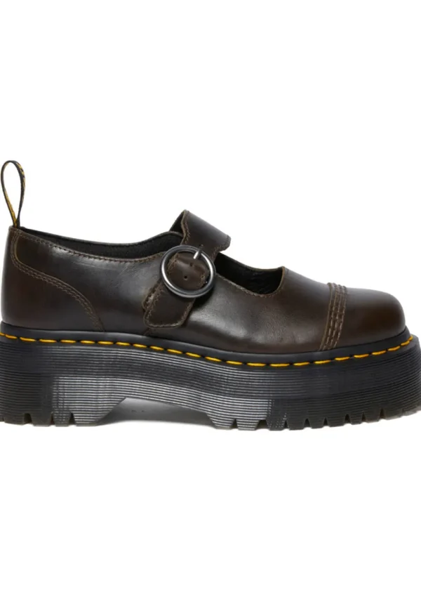 Dr. Martens Addina Orleans Leather Platform Shoes Dark Brown