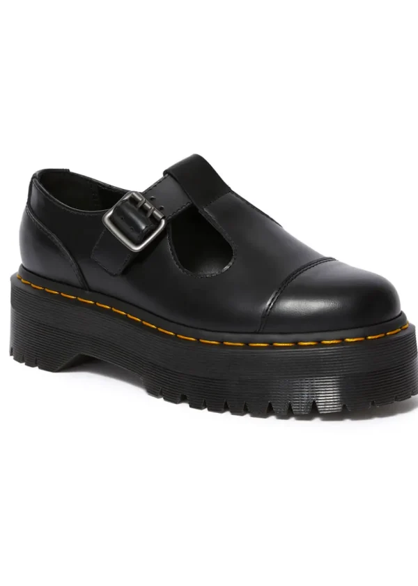 Dr. Martens Bethan Smooth Leather Platform Mary Jane Shoes Black
