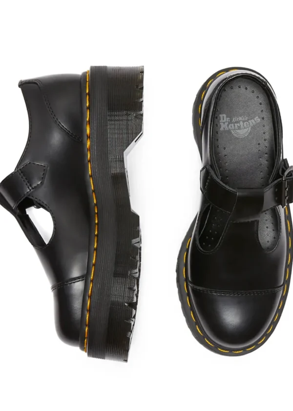 Dr. Martens Bethan Smooth Leather Platform Mary Jane Shoes Black