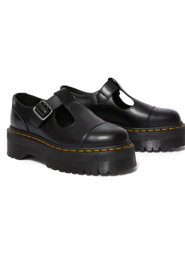 Dr. Martens Bethan Smooth Leather Platform Mary Jane Shoes Black