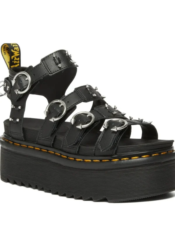 Dr. Martens Blaire Quad Hardware Platform Sandals Black
