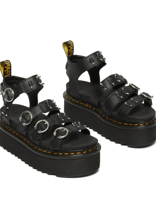 Dr. Martens Blaire Quad Hardware Platform Sandals Black