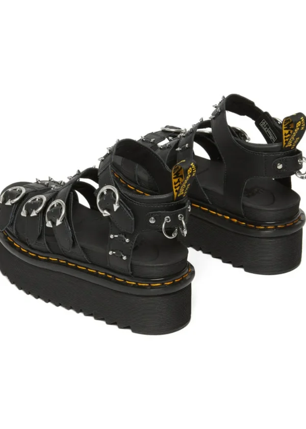Dr. Martens Blaire Quad Hardware Platform Sandals Black