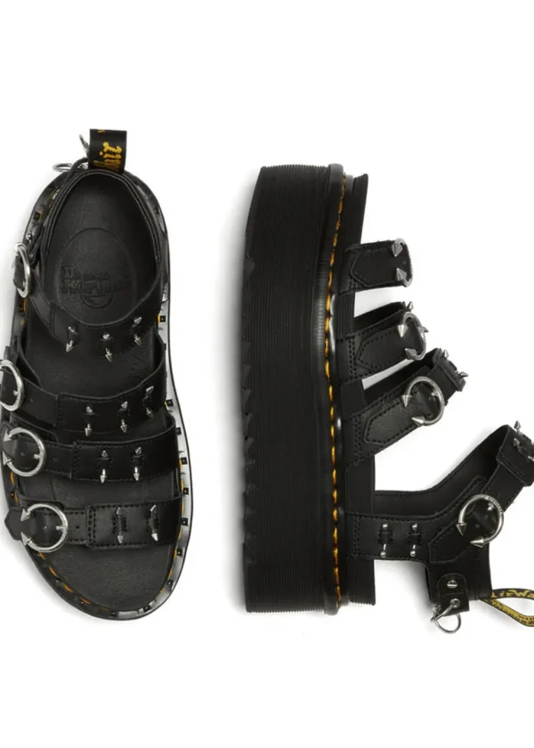 Dr. Martens Blaire Quad Hardware Platform Sandals Black