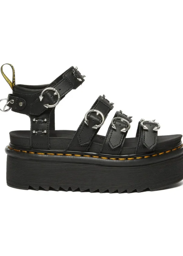 Dr. Martens Blaire Quad Hardware Platform Sandals Black