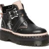 Dr. Martens Caitie Leather Platform Boots Black Pink