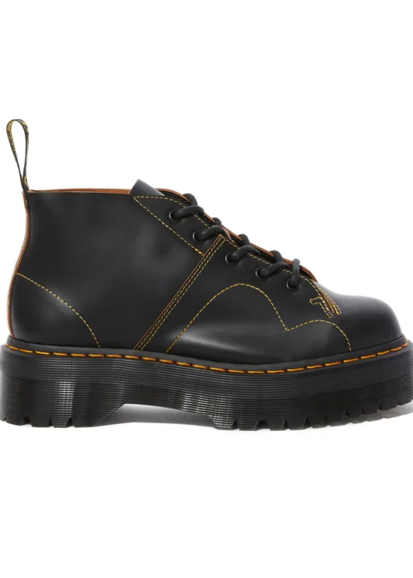 Dr. Martens Church Quad Platform Leather Boots Black
