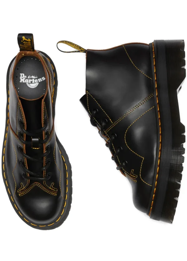 Dr. Martens Church Quad Platform Leather Boots Black