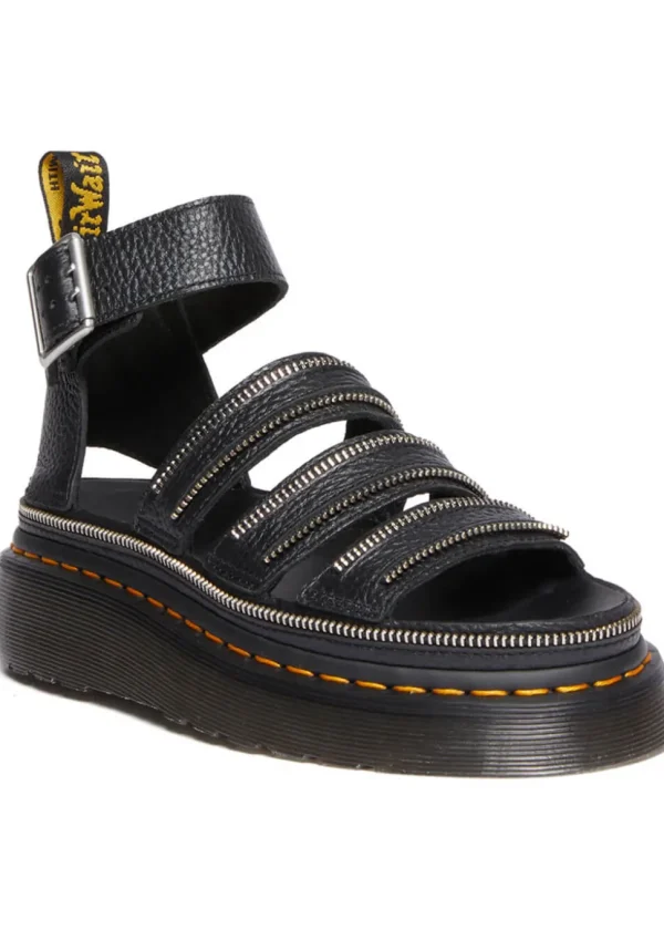 Dr. Martens Clarissa II Quad Zip Soft Leather Sandels Black