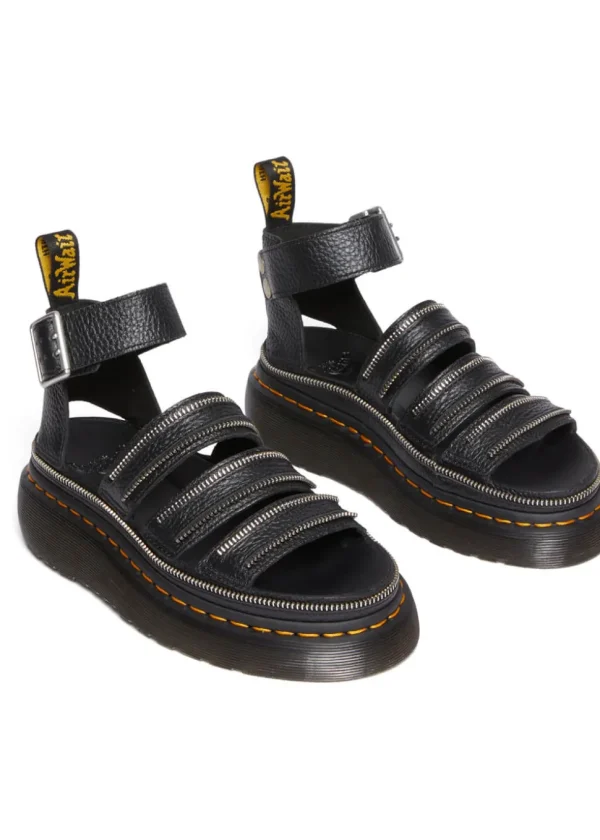 Dr. Martens Clarissa II Quad Zip Soft Leather Sandels Black