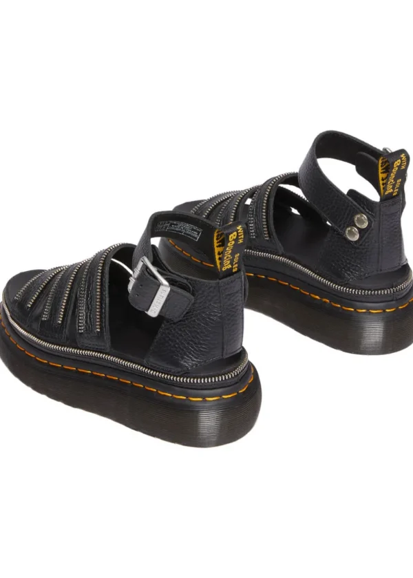 Dr. Martens Clarissa II Quad Zip Soft Leather Sandels Black
