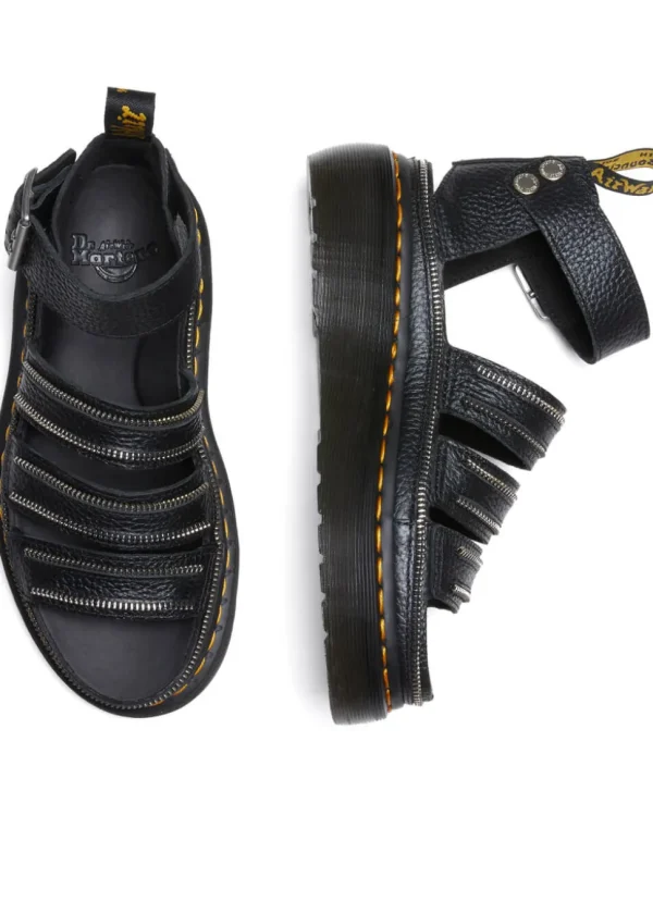 Dr. Martens Clarissa II Quad Zip Soft Leather Sandels Black