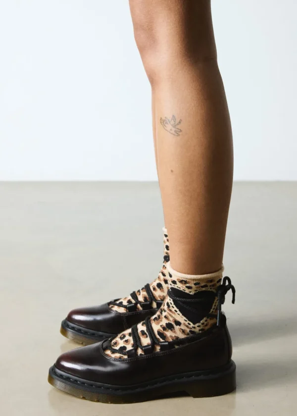 Dr. Martens Elphie II Arcadia Leather Ballerinas Cherry Red