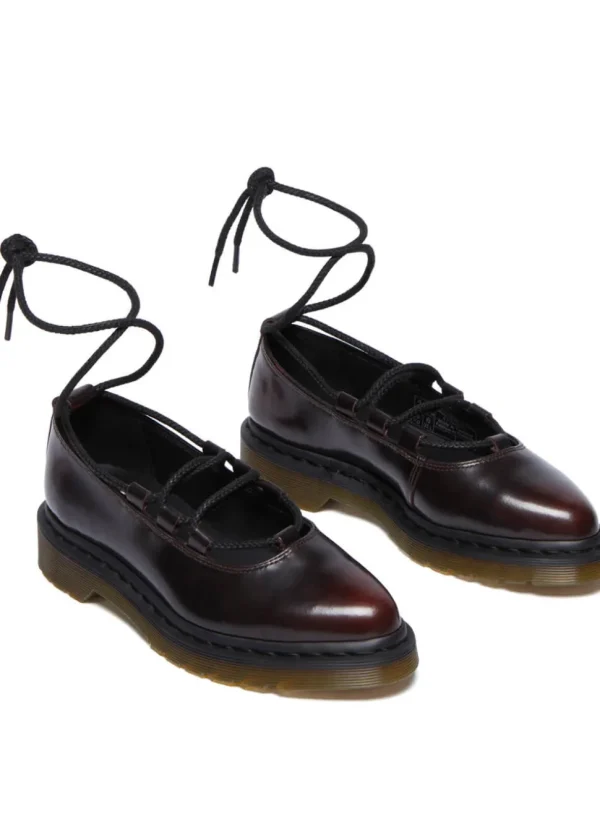 Dr. Martens Elphie II Arcadia Leather Ballerinas Cherry Red