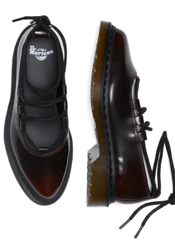 Dr. Martens Elphie II Arcadia Leather Ballerinas Cherry Red