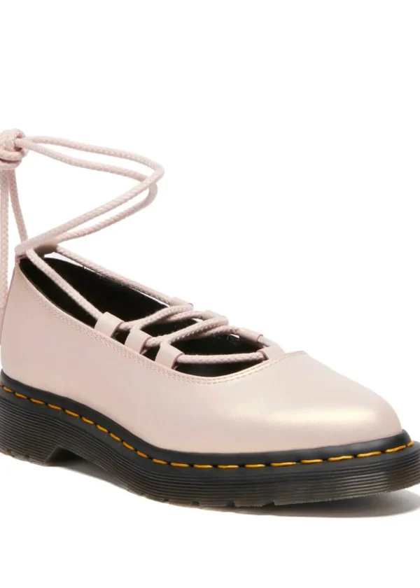Dr. Martens Elphie II Leather Ballerinas Powder Pink Gold