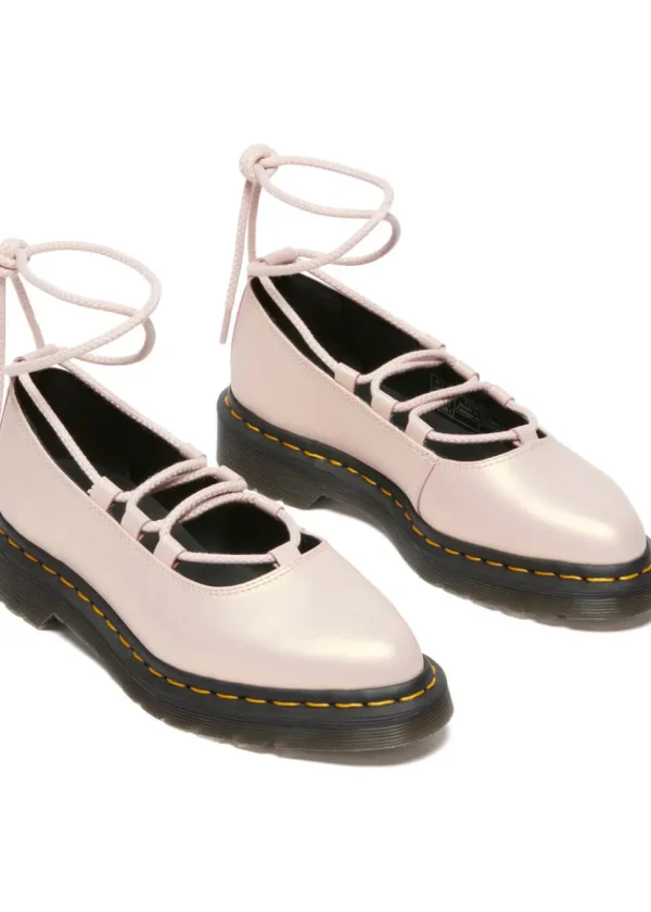 Dr. Martens Elphie II Leather Ballerinas Powder Pink Gold