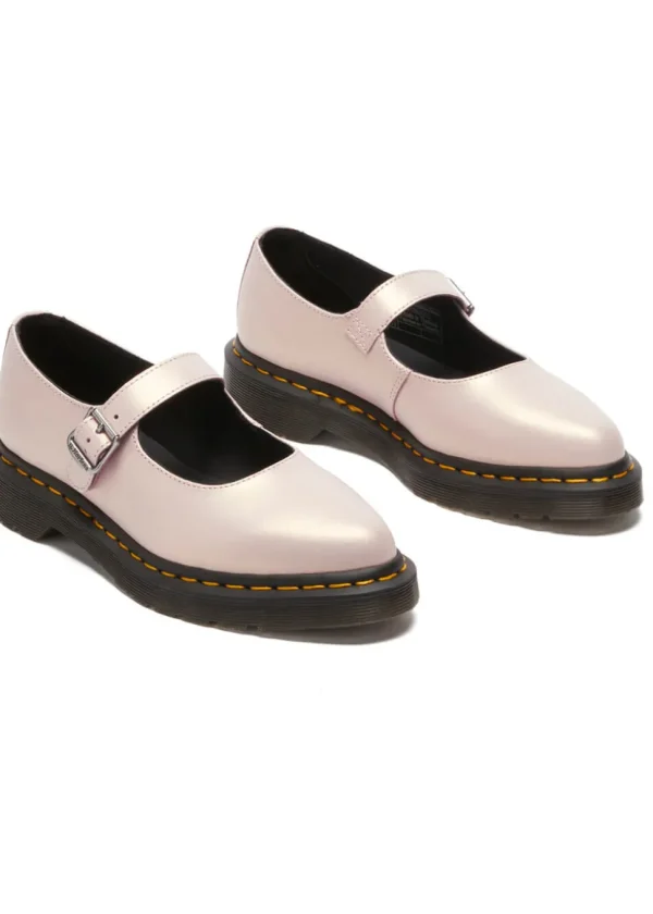 Dr. Martens Elphie Leather Ballerinas Powder Pink Gold