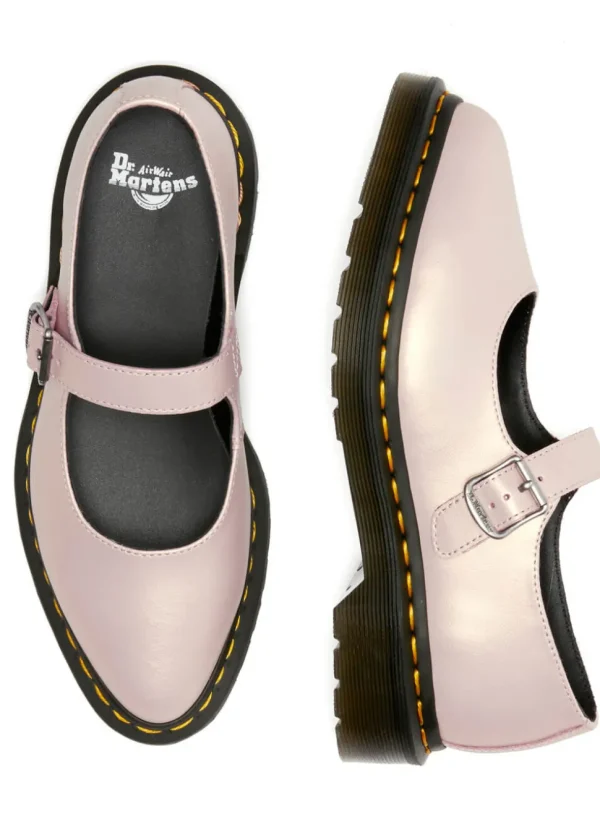 Dr. Martens Elphie Leather Ballerinas Powder Pink Gold