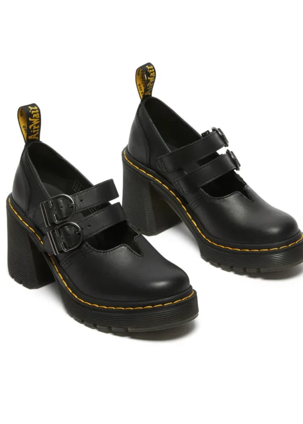 Dr. Martens Eviee Sendal Leather Mary Jane Pumps Black