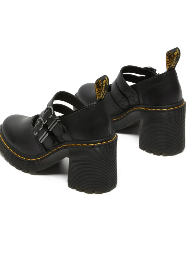 Dr. Martens Eviee Sendal Leather Mary Jane Pumps Black
