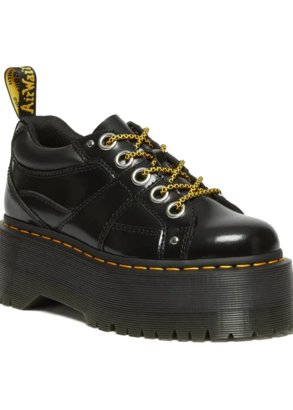 Dr. Martens 5i Quad Max Buttero Leather Platform Shoes Black
